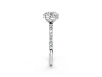 Round Cut Diamond Solitaire Ring in White gold with Round Pavé Band_2