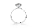 Round Cut Diamond Solitaire Ring in White gold with Round Pavé Band_3