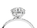 Round Cut Diamond Solitaire Ring in White gold with Round Pavé Band_4
