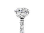 Round Cut Diamond Solitaire Ring in White gold with Round Pavé Band_5