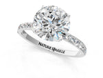 Round Cut Diamond Solitaire Ring in White gold with Round Shared Prong Pavé Band_13