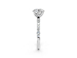 Round Cut Diamond Solitaire Ring in White gold with Round Shared Prong Pavé Band_14