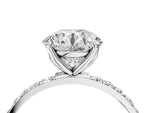Round Cut Diamond Solitaire Ring in White gold with Round Shared Prong Pavé Band_16