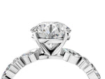 Round Cut Diamond Solitaire Ring in White gold with Shared Prong Marquise and Round Side Stones_10