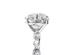 Round Cut Diamond Solitaire Ring in White gold with Shared Prong Marquise and Round Side Stones_11