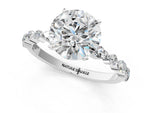 Round Cut Diamond Solitaire Ring in White gold with Shared Prong Marquise and Round Side Stones_43