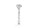 Round Cut Diamond Solitaire Ring in White gold with Shared Prong Marquise and Round Side Stones_44