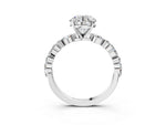 Round Cut Diamond Solitaire Ring in White gold with Shared Prong Marquise and Round Side Stones_45