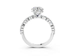 Round Cut Diamond Solitaire Ring in White gold with Shared Prong Marquise and Round Side Stones_9