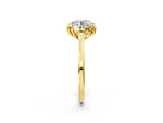 Round Cut Diamond Solitaire Ring in Yellow gold with Flower Prong Setting_26