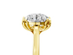 Round Cut Diamond Solitaire Ring in Yellow gold with Flower Prong Setting_29