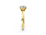 Round Cut Diamond Solitaire Ring in Yellow gold with Prong Setting and Rounded Band_14