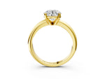 Round Cut Diamond Solitaire Ring in Yellow gold with Prong Setting and Rounded Band_15