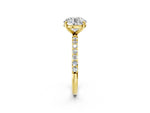 Round Cut Diamond Solitaire Ring in Yellow gold with Round Pavé Band_26