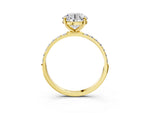 Round Cut Diamond Solitaire Ring in Yellow gold with Round Pavé Band_27