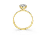 Round Cut Diamond Solitaire Ring in Yellow gold with Round Pavé Band_3