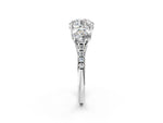 Round Cut Diamond Trellis Three-Stone Engagement Ring in White gold with Round Side Stones_20