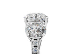 Round Cut Diamond Trellis Three-Stone Engagement Ring in White gold with Round Side Stones_23