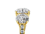 Round Cut Diamond Trellis Three-Stone Engagement Ring in Yellow gold with Round Side Stones_23