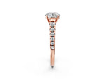 Round Cut Diamond Vintage Scroll Solitaire Ring in Rose gold with Graduated Round Side Stones_20