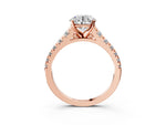 Round Cut Diamond Vintage Scroll Solitaire Ring in Rose gold with Graduated Round Side Stones_21