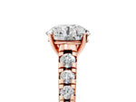 Round Cut Diamond Vintage Scroll Solitaire Ring in Rose gold with Graduated Round Side Stones_23