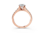 Round Cut Diamond Vintage Scroll Solitaire Ring in Rose gold with Graduated Round Side Stones_39