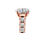 Round Cut Diamond Vintage Scroll Solitaire Ring in Rose gold with Graduated Round Side Stones_41