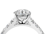 Round Cut Diamond Vintage Scroll Solitaire Ring in White gold with Graduated Round Side Stones_28