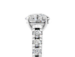 Round Cut Diamond Vintage Scroll Solitaire Ring in White gold with Graduated Round Side Stones_29