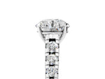 Round Cut Diamond Vintage Scroll Solitaire Ring in White gold with Graduated Round Side Stones_5