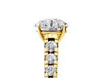 Round Cut Diamond Vintage Scroll Solitaire Ring in Yellow gold with Graduated Round Side Stones_29