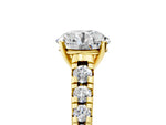 Round Cut Diamond Vintage Scroll Solitaire Ring in Yellow gold with Graduated Round Side Stones_5