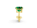 Round Cut Emerald Stud Earrings in Yellow gold with Basket Setting_2