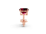 Round Cut Garnet Stud Earrings in Rose gold with Basket Setting_2