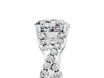 Round Cut Moissanite Solitaire Ring in White gold with Interwoven Pavé Band and Prong Setting_5