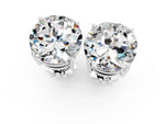 Round Cut Moissanite Stud Earrings in White gold with Basket Setting_1
