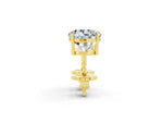 Round Cut Moissanite Stud Earrings in Yellow gold with Basket Setting_2