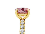 Round Cut Morganite Pavé Solitaire Ring in Yellow gold with Round Pavé Band and Prong Setting_5