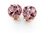 Round Cut Morganite Stud Earrings in Rose gold with Basket Setting_1