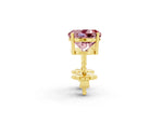 Round Cut Morganite Stud Earrings in Yellow gold with Basket Setting_2