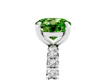 Round Cut Peridot Pavé Solitaire Ring in White gold with Round Pavé Band and Prong Setting_5
