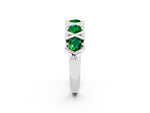 Round Emerald Channel Set Band in White gold with X-Prong Detail_2