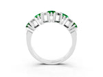 Round Emerald Channel Set Band in White gold with X-Prong Detail_3