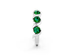 Round Emerald Half Eternity Band in Platinum with Wave Prong Setting_2