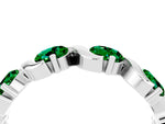 Round Emerald Half Eternity Band in Platinum with Wave Prong Setting_4