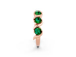 Round Emerald Half Eternity Band in Rose gold with Wave Prong Setting_2
