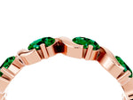 Round Emerald Half Eternity Band in Rose gold with Wave Prong Setting_4