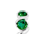 Round Emerald Half Eternity Band in White gold with Wave Prong Setting_5