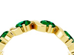Round Emerald Half Eternity Band in Yellow gold with Wave Prong Setting_4
